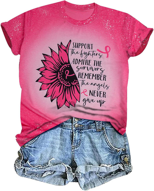 Breast Cancer Shirts Women Cancer Shirt Pink Ribbon Breast Cancer Awareness Tshirt Cancer Support Shirt Cancer Butterfly Tee