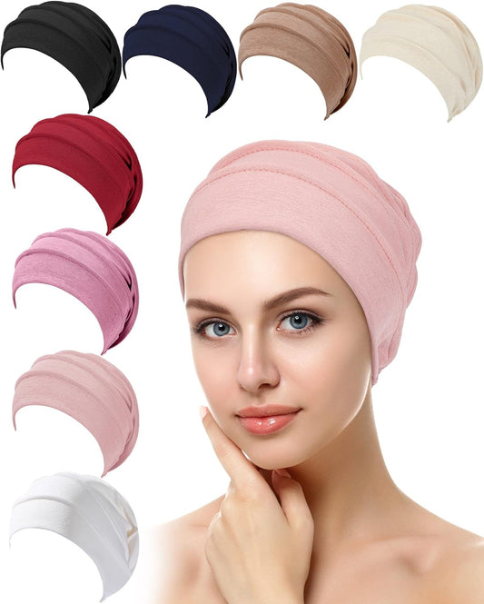 8 Pieces Headwear for Women Slouchy Beanies for Women Sleeping Cap Head Covering Slouchy Hair Loss Beanies Hats Soft Cotton Cancer Headwear Hat Stretchy